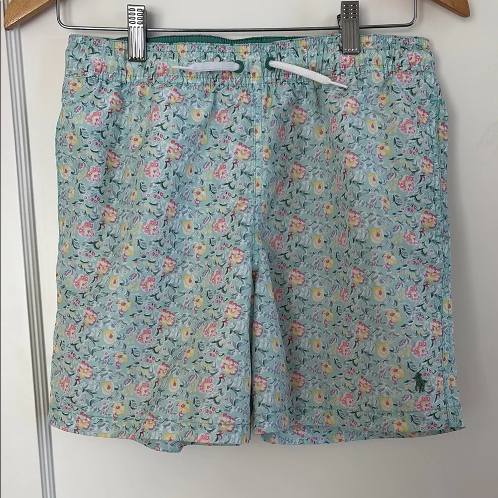 Boy’s Light Blue Floral Swim Shorts